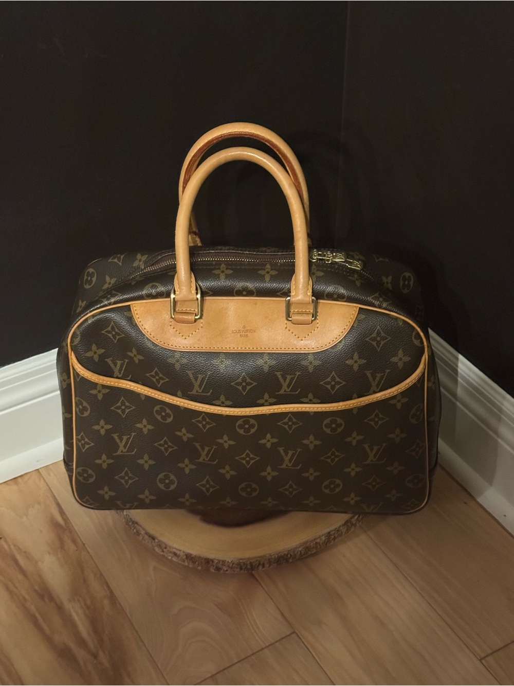 Louis Vuitton Deauvulle Brown Monogram Canvas Top-Handle Bag